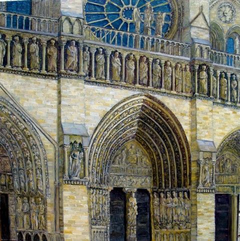 Notre-Dame de Paris 24x24  $1800 at Hunter Wolff Gallery
